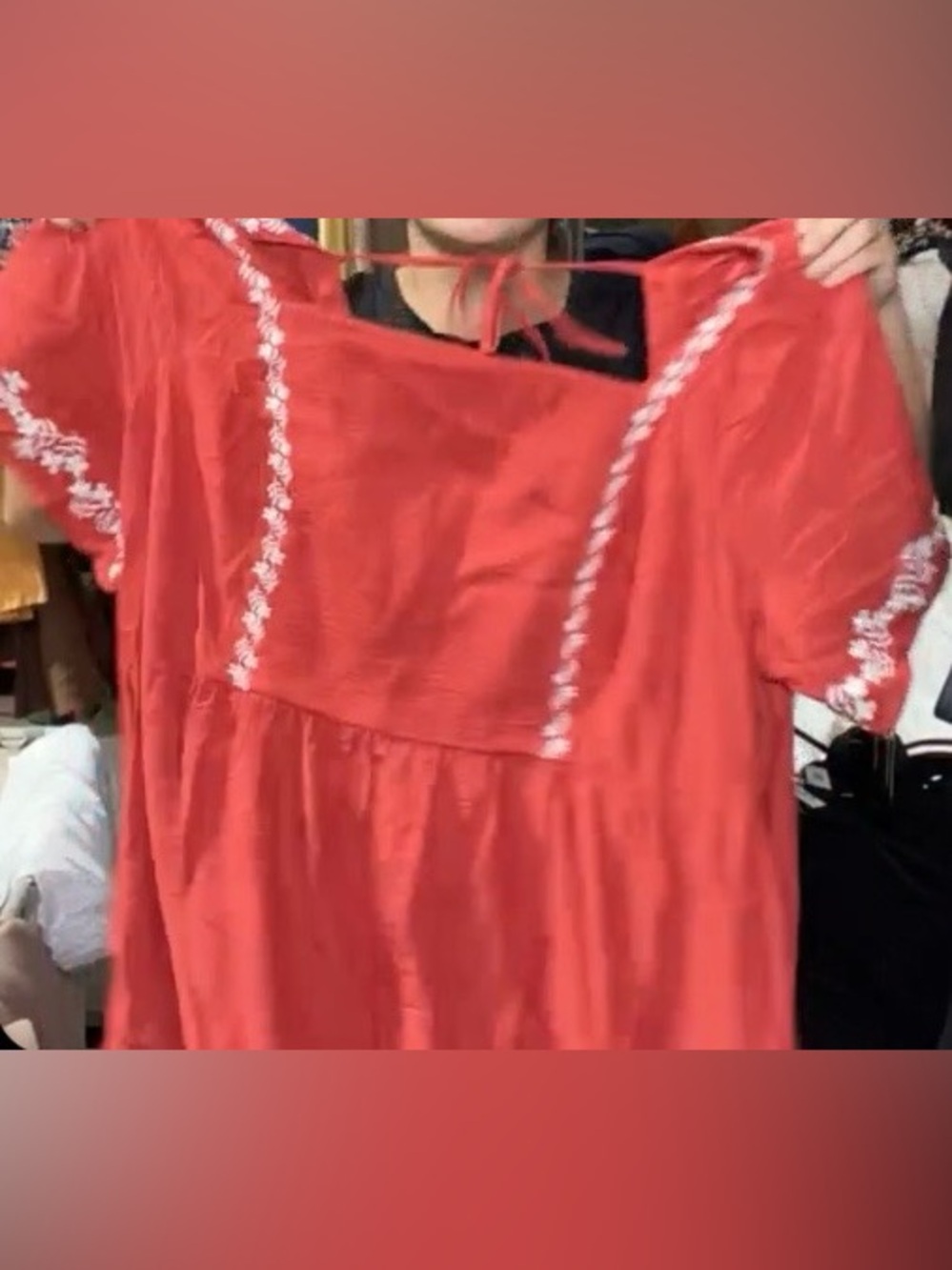 Old Navy embroidered red white flutter sleeve maxi dress
